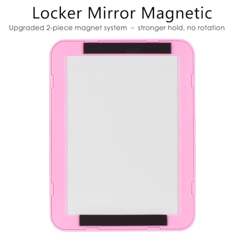 Magnetic Locker Mirror - 5x7 Real Glass, Pink Decor