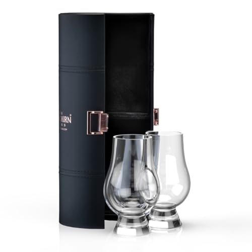 Glencairn Whisky Glass Set with Travel Case – 2 Crystal Tasting Glasses, 200ml
