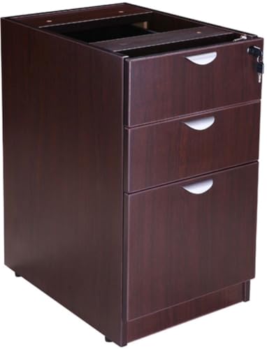 Boss Office Products Holland U-Shape Executive Desk with File Storage & Hutch, 66" Mocha