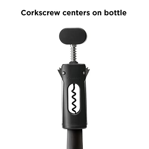 Rabbit Premium Wing Corkscrew & Bottle Opener, Black 2.36 x 1.97 x 7.68 in