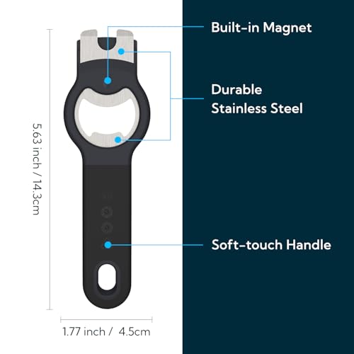 KITCHENDAO 2-in-1 Bottle Opener with Magnet - Manual Beer & Soda Cap Lifter, Dishwasher Safe, 1 Pack