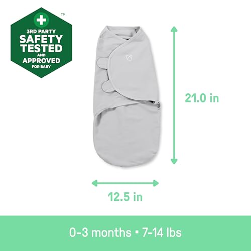 SwaddleMe by Ingenuity Easy Change Baby Swaddle in Size Small/Medium, 0-3 Months, 7-14 Pounds, 3-Pack with Easy Change Zipper -Zebra Botanical