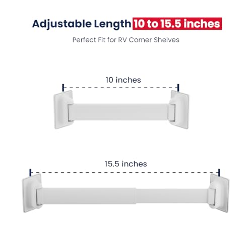 Adjustable RV Shower Corner Storage Bar - 3 Pack Aluminum Travel Organizer
