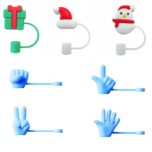 7 Pack Silicone Straw Toppers with 4 Styles - Leak-Proof Outdoor Caps