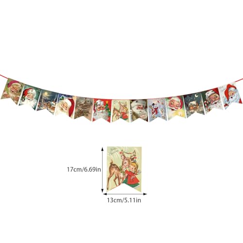 RQker Merry Christmas Banner Pattern 1 - Indoor Outdoor Holiday Decorations