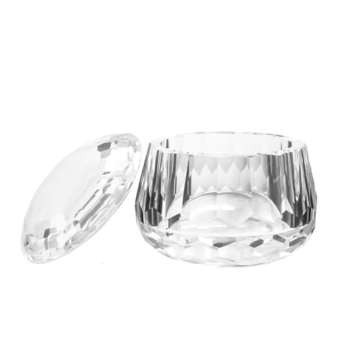 DONOUCLS Crystal Candy Dish with Lid 3.5" x 3.1" Nut Bowl - S Variation, Gift Box