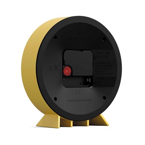 Modern Round Railway Desk Clock - Silent Quartz Yellow Table Clock