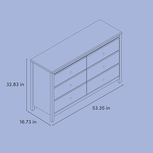 6-Drawer Wood Dresser for Nursery and Kids Bedroom, Driftwood