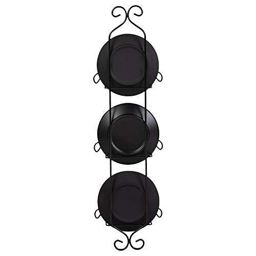 Inspirational Ceramic Wall Plate Set with Metal Display Rack