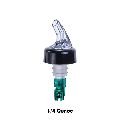 Tiger Chef 3/4 Oz Green Liquor Bottle Pourer 12 Pack Measured Spouts with Collar