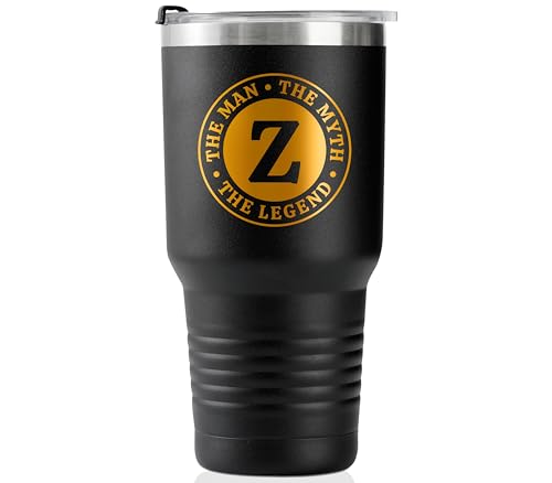 Initial-Z 30 oz Man Myth Legend Mug - Monogram Stainless Travel Tumbler for Him