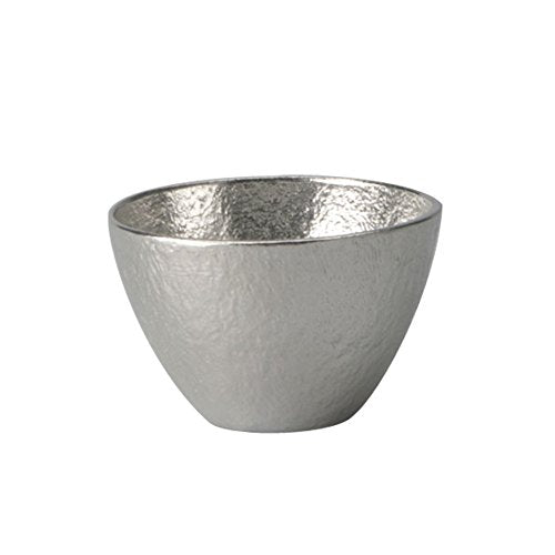 Japanese Handmade Tin Sake Cup - Large 60cc Drinking Vessel, Authentic Craft Art