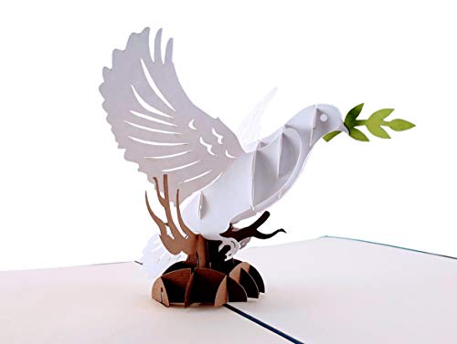 Peace on Earth 3D Pop-Up Christmas Card - Holy Dove Holiday Greeting