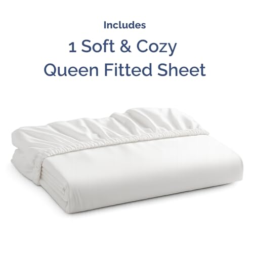 CGK Unlimited Queen Fitted Sheet - Deep Pocket Microfiber Bottom Sheet, White
