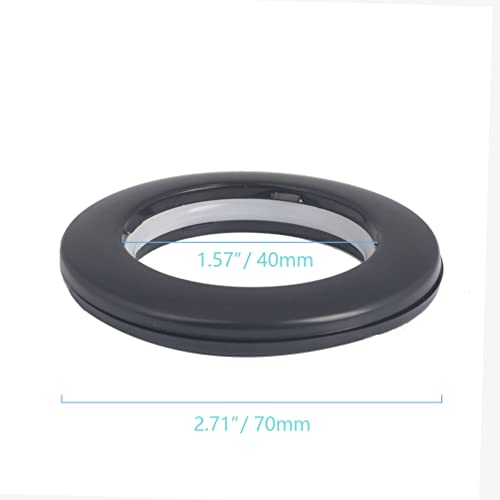 42-Pack 40mm Plastic Curtain Grommets - Low Noise Eyelet Rings, Black