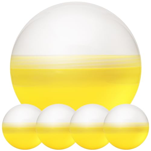 Yellow Plastic Claw Machine Capsules 6.3 Inch Jumbo Party Favor Containers - 5 pcs