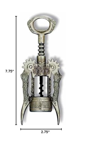 Franmara Botticello Grape Design Steel Wing Corkscrew - Italy