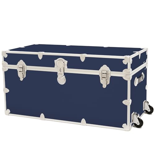 XXL Classic Storage Trunk with Wheels, 36-Inch Heavy-Duty Dorm Chest Bench