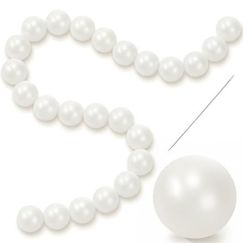 100 Pcs 2.2-Inch Pearlescent White Pearl Ball Garland Kit for Party Decor