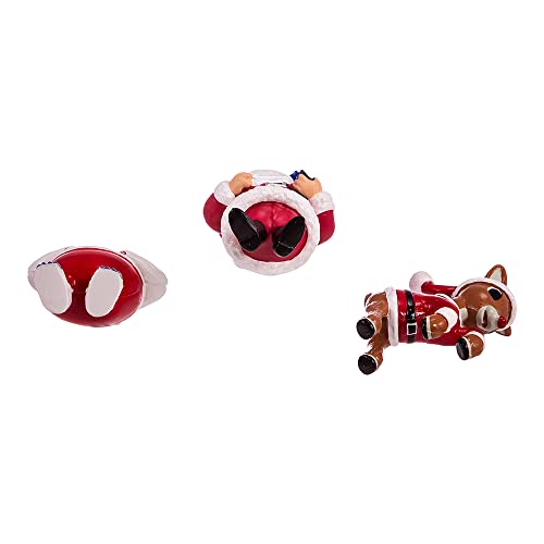 Kurt S. Adler Rudolph & Santa Blow Mold Christmas Ornaments 3-Piece Set
