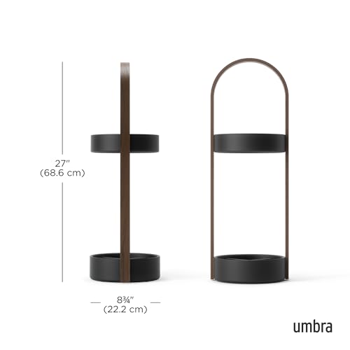 Modern Umbrella Stand with Wood Handle, 27-Inch Space-Saving Entryway Storage
