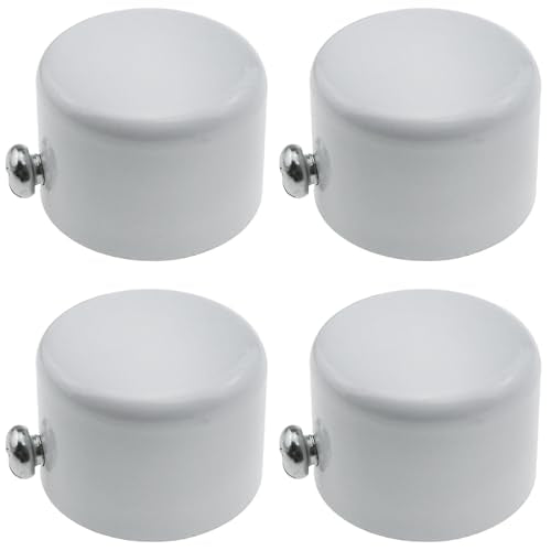 Metal Curtain Rod Finials, 1.1-Inch Round End Caps for Rods (4 Pack)