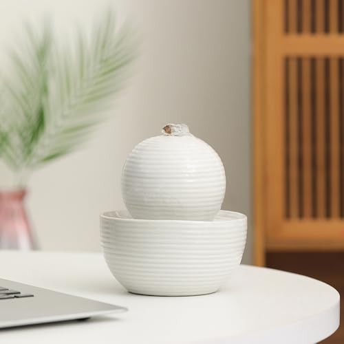 Mini Ceramic Tabletop Water Fountain - Indoor & Outdoor Waterfall Decor