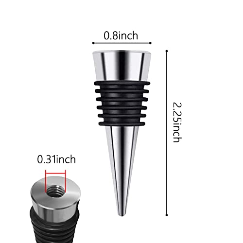 G4S3 10-Pack Stainless Steel Wine Bottle Stoppers - Reusable, Airtight Seal