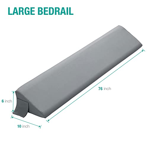 Vekkia King Bed Wedge Pillow Headboard Gap Filler with Pockets, Gray