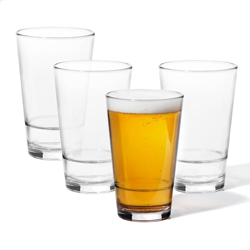16oz Unbreakable Pint Glasses, Set of 4, BPA-Free Tritan Beer Drinkware