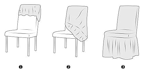 Stretch Dining & Dorm Chair Slipcover with Skirt - Washable White Cover