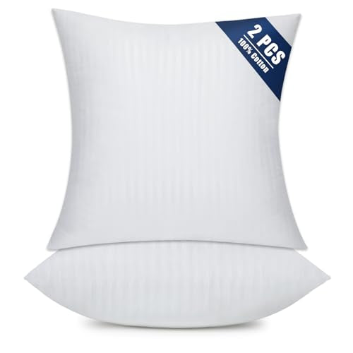 OKBA 16x16 Throw Pillow Inserts - Set of 2 Soft Cotton Cushion Fillers