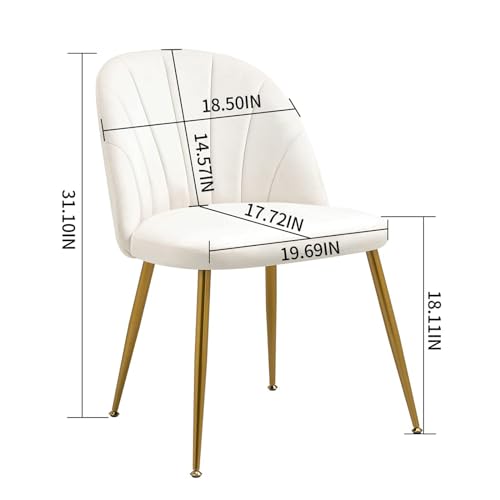 Set of 4 Velvet Dining Chairs, Mid-Century Modern Upholstered Kitchen Chairs
