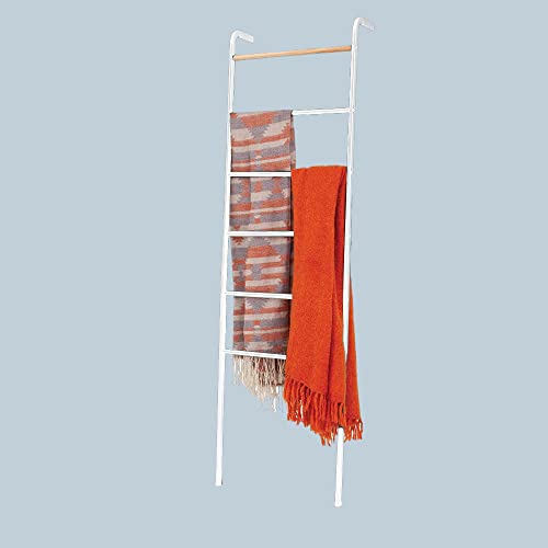 INNOKA White Wall Leaning Ladder Rack for Clothes & Home Decor