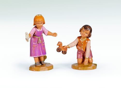 Fontanini 5" CAI & Ella Playing Children Nativity Figure – Religious Christmas Decoration