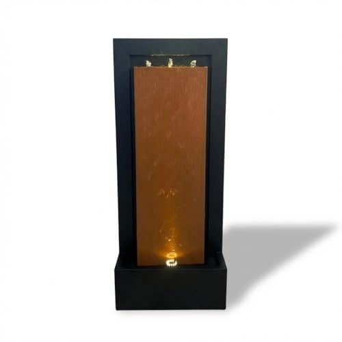 47.2-Inch Zinc Metal Water Fountain with LED Lights for Indoor & Outdoor