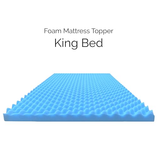 Egg Crate Foam Mattress Topper for Pressure Relief & Support - King