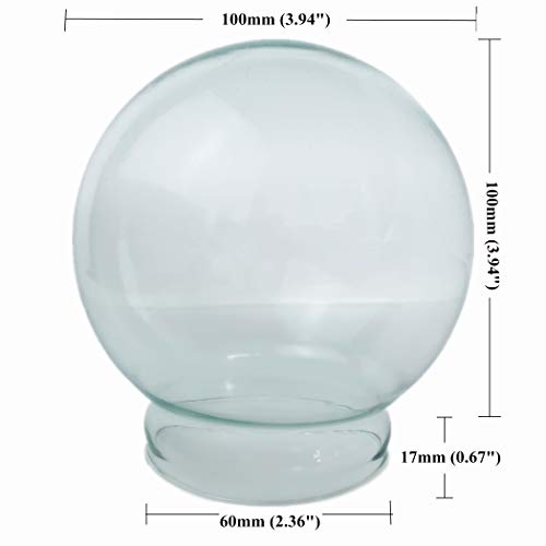 DIY Empty Glass Snow Globe Kit - 100mm Fillable Water Globe for Crafts