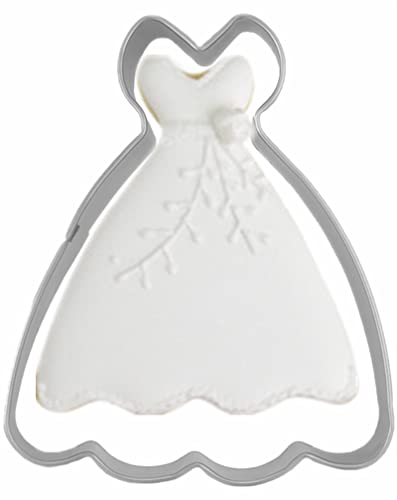 Large Princess Dress Cookie Cutter Model 5 Stainless Steel 4.3in - Reusable Baking Mold