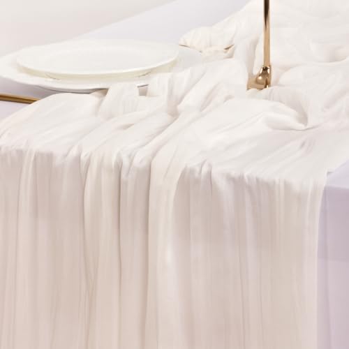 Ivory Cheesecloth Table Runner 10ft Fall Boho Wedding Home Decor