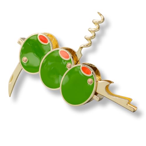 ban.do Olive-Shaped Corkscrew & Martini Olive Bottle Opener Set
