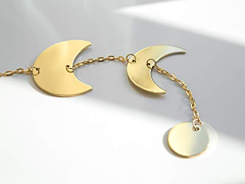 Boho Gold Metal Moon Phase Wall Hanging Decor - Celestial Wall Art