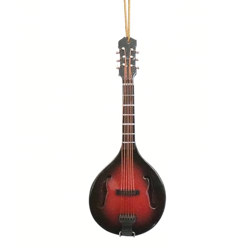Dselvgvu 4.72" Mandolin Miniature Ornament - Wooden Hanging Décor, Non-Playable