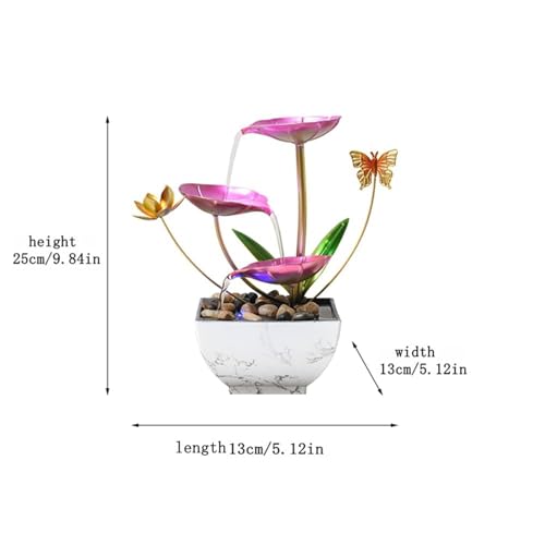 Zen Lotus Tabletop Water Fountain - Indoor Desktop Waterfall