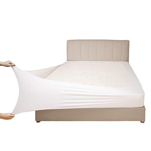 Stretch Jersey Queen Box Spring Cover - White Bed Skirt Alternative