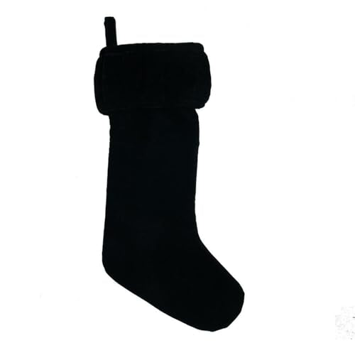 Vickerman 8x19in Plush Black Velvet Christmas Stocking