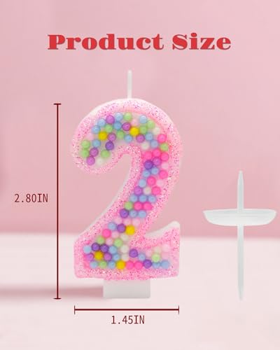 Colorful Number 2 Birthday Candle - Sweet Macaron Design