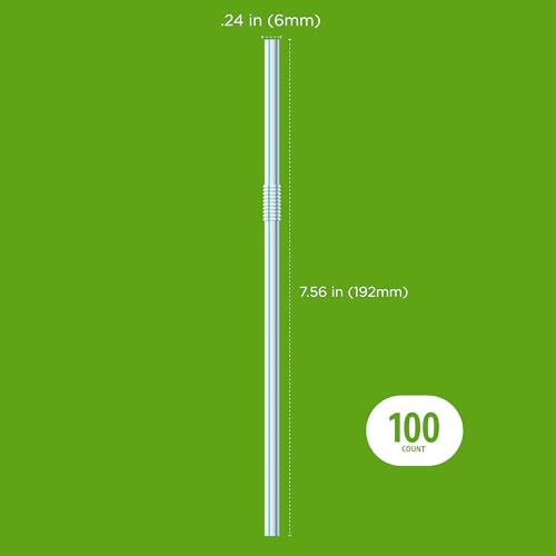 Disposable Striped Plastic Flex Straws - 100 Count, BPA Free, Assorted Colors - Large Pack