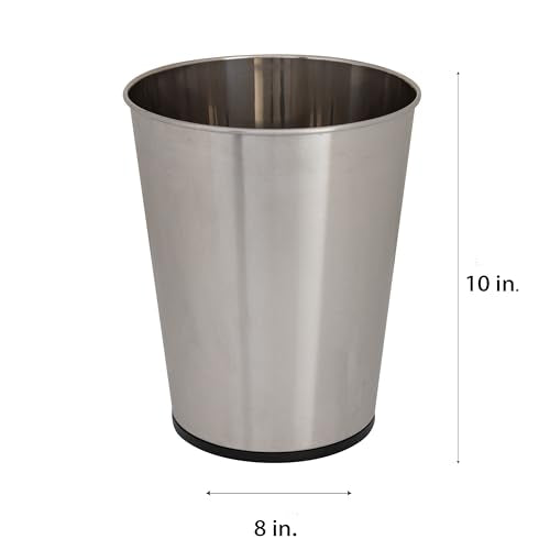 5 Liter Stainless Steel Small Wastebasket & Open Top Trash Can