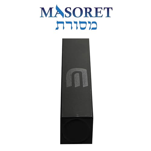 Modern Aluminum Mezuzah Case for Door - 5-Inch Black Matte Hebrew Scroll Holder